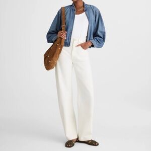 Madewell The Balloon Jean Tile White Rigid Denim Size 24 NWT